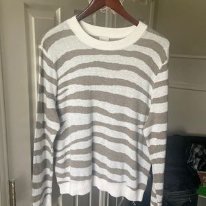 A new day white and brown zebra print sweater